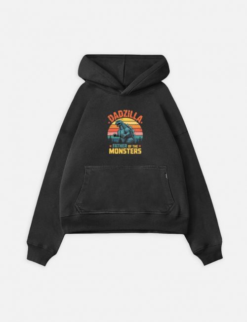 Dadzilla Father of the Monsters Retro Design Hoodie