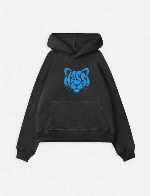 Hass Blue Panther Retro Animal Graphic Hoodie