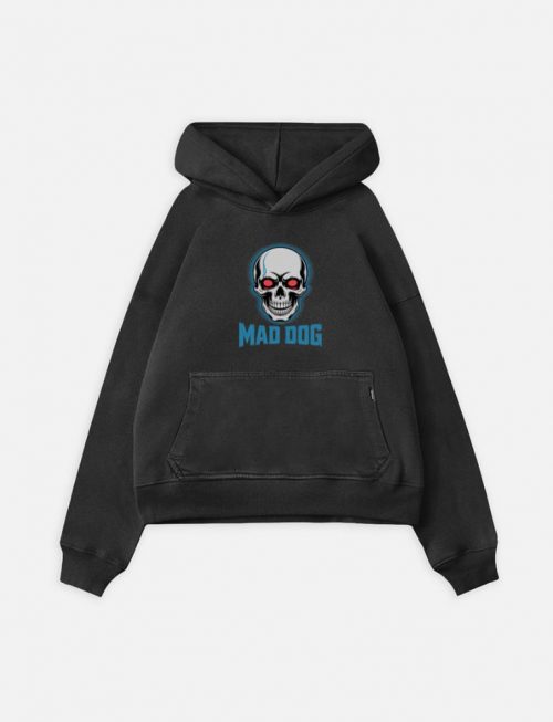 Mad Dog Red Eyes Horror Design Hoodie