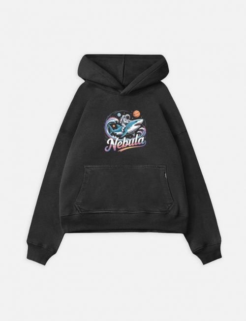 Nebula Astronaut Shark Space Graphic Hoodie